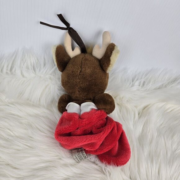Vtg Applause Rudolph the Red Nose Reindeer in Stocking Musical Pull String Plush - Picture 4 of 9
